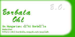 borbala ohl business card